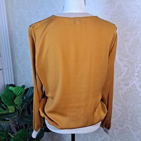 3.1 Phllip Lim Target Size Large Sweater Front Leopard Top Org/Blu/Crm EUC - Picture 7 of 12